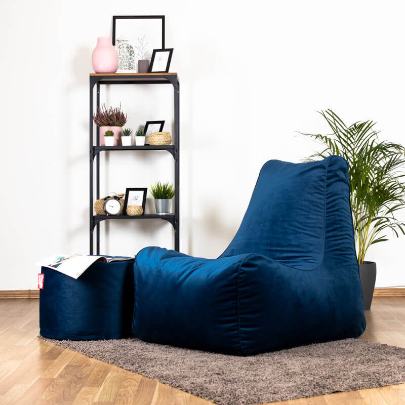 Sēžammaiss SURF TREND - Zils, no kreisā sānskata, interjerā
